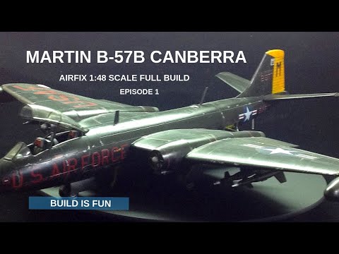 AIRFIX MARTIN B 57B CANBERRA 1:48 scale time lapse build.