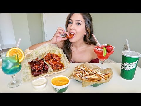 WING STOP Spicy Chicken Wings + Cheese Fries! MUKBANG (Eating Show) | MEESH LA - UC6D1enwNb6rEaI5bCs0UrfQ