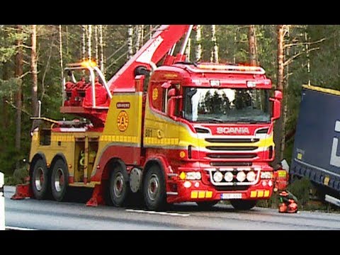 Scania Boniface Rotator Truck - Heavy Recovery of Semi Trailer - Sweden - UCAb6IVLGYnzcnfxe4LKD-aw