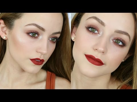 Easy Makeup Tutorial for GREEN EYES | Day Time Smokey Eye + Bold Lips - UC8v4vz_n2rys6Yxpj8LuOBA