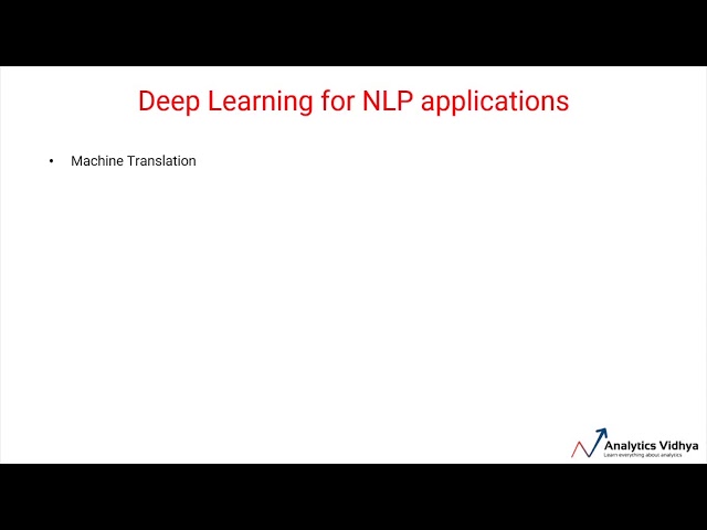 Deep Learning for NLP Applications