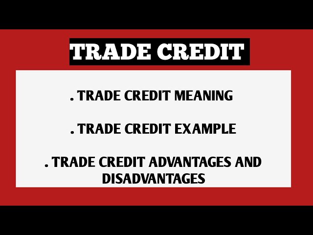 What is a Trade Credit?