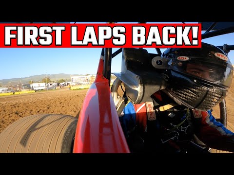Tanner Holmes FIRST LAPS BACK IN A SPRINT CAR! (2022 Ocean Speedway) - dirt track racing video image