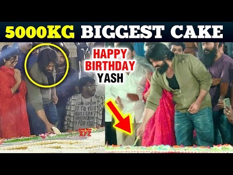 Video - KGF Movie Star YASH aka Rocky 5000 KG Birthday Cake, Family And Fans CRAZY Celebrations #Bollywood #Sandalwood #HappyBirthdayYash
