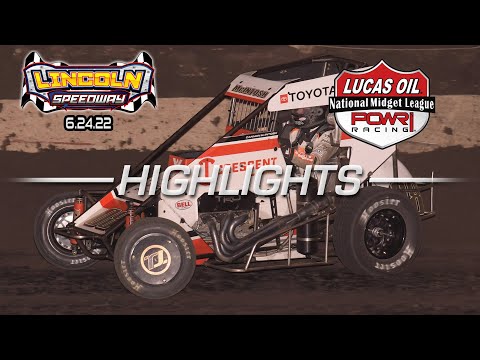 6.24.22 Lucas Oil POWRi National Midget League at Lincoln Speedway Highlights - dirt track racing video image