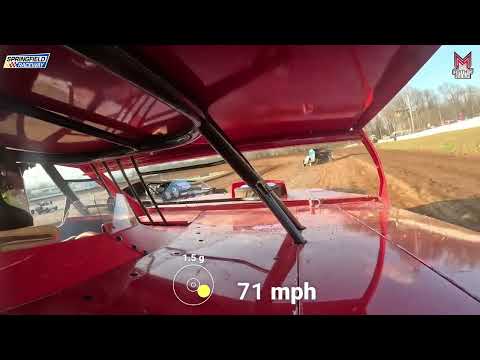 #1R Rylan Gibbs - B-Mod - 3-30-2024 Springfield Raceway - In Car Camera - dirt track racing video image