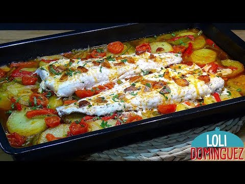 Merluza al horno con patatas y verduras - Receta muy facil y rápida - Paso a paso - Loli Domínguez - UC5ONfXPjWgqElh0NZaRJ1tg