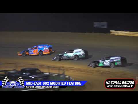 Mid-East 602 Modified Feature - Natural Bridge Speedway 4/8/23 - dirt track racing video image