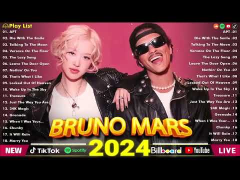 Bruno Mars Songs Playlist 2024 - The Best Of Bruno Mars - Greatest Hits Full Album 2024  APT Rose