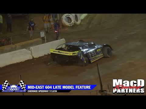 Mid-East 604 Late Model Feature - Cherokee Speedway 7/12/24 - dirt track racing video image