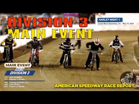 DIVISION 3 MAIN EVENT Costa Mesa Speedway Harley Night 1 - dirt track racing video image