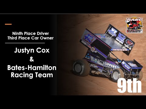 JUSTYN COX - 9th PLACE DRIVER IN THE 2024 NARC 410 SPRINT CAR SERIES STANDINGS - dirt track racing video image