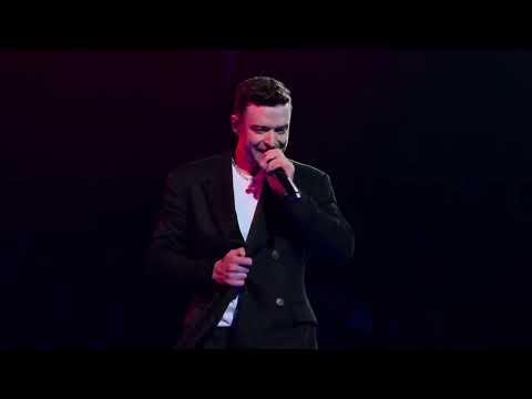 Justin Timberlake performs My Favorite Drug on The Forget Tomorrow Tour in Vancouver on 4/29/24.