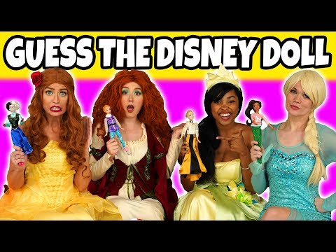 FROZEN ELSA, TIANA, MERIDA AND BELLE PLAY GUESS THE DISNEY DOLL CHALLENGE (Totally TV Dress Up) - UCPOIFuct7fjWKkiDRTNJqrg