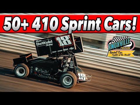 A Huge Field Of Fast 410 Sprint Cars At Knoxville Raceway! - dirt track racing video image