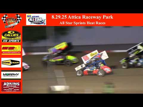 August 29th 2025 | Attica Raceway Park | All Star Sprints Heat Races - dirt track racing video image