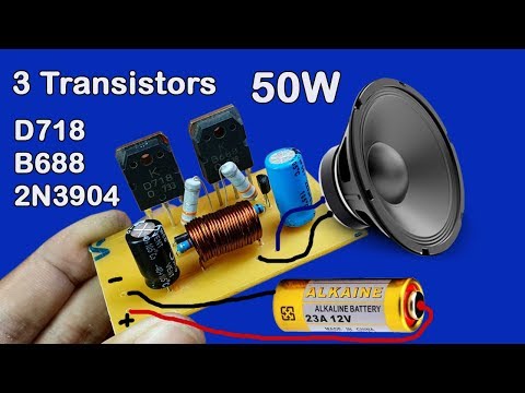 How to make 12V Amplifier used 3 Transistors D718 and B688 and 2N3904  50W - UC7vxUlLQsvZhOKGbtyQp0OA