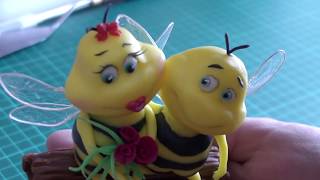 Пчёлки -  на медовый торт. (Bees - a figurine on a honey cake)