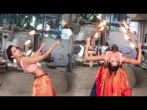 Video - Bollywood Special - NORA FATEHI Dancing On O Saki Saki With FIRE RINGS In Hand - Stunt Video #India