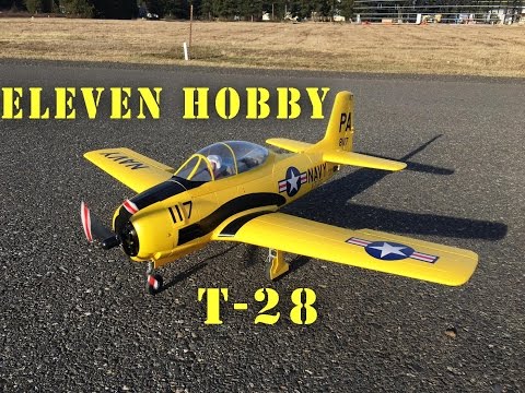Eleven Hobby T-28 T28 Trojan Customized Yellow 1100mm 43" Wingspan Warbird FLIGHT - UCLqx43LM26ksQ_THrEZ7AcQ