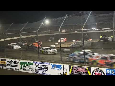 Factory Stock Feature Race (car slows,1-3) 7-19-2024 at Kankakee County Speedway - dirt track racing video image