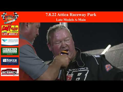 7.8.22 Attica Raceway Park Late Models A-Main - dirt track racing video image