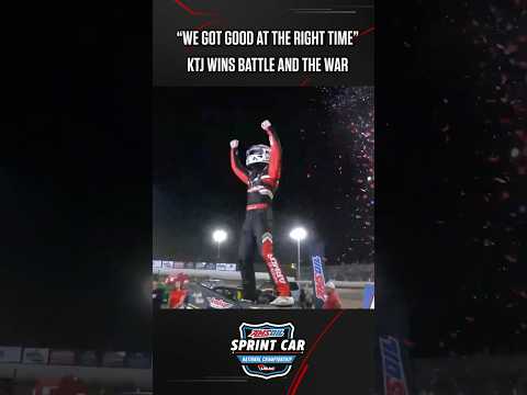 🏆 Kevin Thomas Jr. reacts after winning battle and the war during Indiana Sprint Week. #USAC #ISW25 - dirt track racing video image
