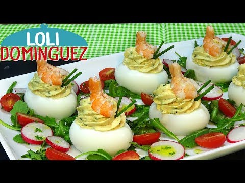 Receta de Huevos rellenos con gambas y mi truco para pelar los huevos cocidos. Loli Domínguez - UC5ONfXPjWgqElh0NZaRJ1tg