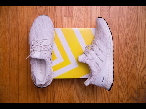 adidas ultra boost 4.0 triple white on feet