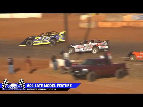 604 Late Model Feature - Cherokee Speedway 2/25/24 - dirt track racing video image