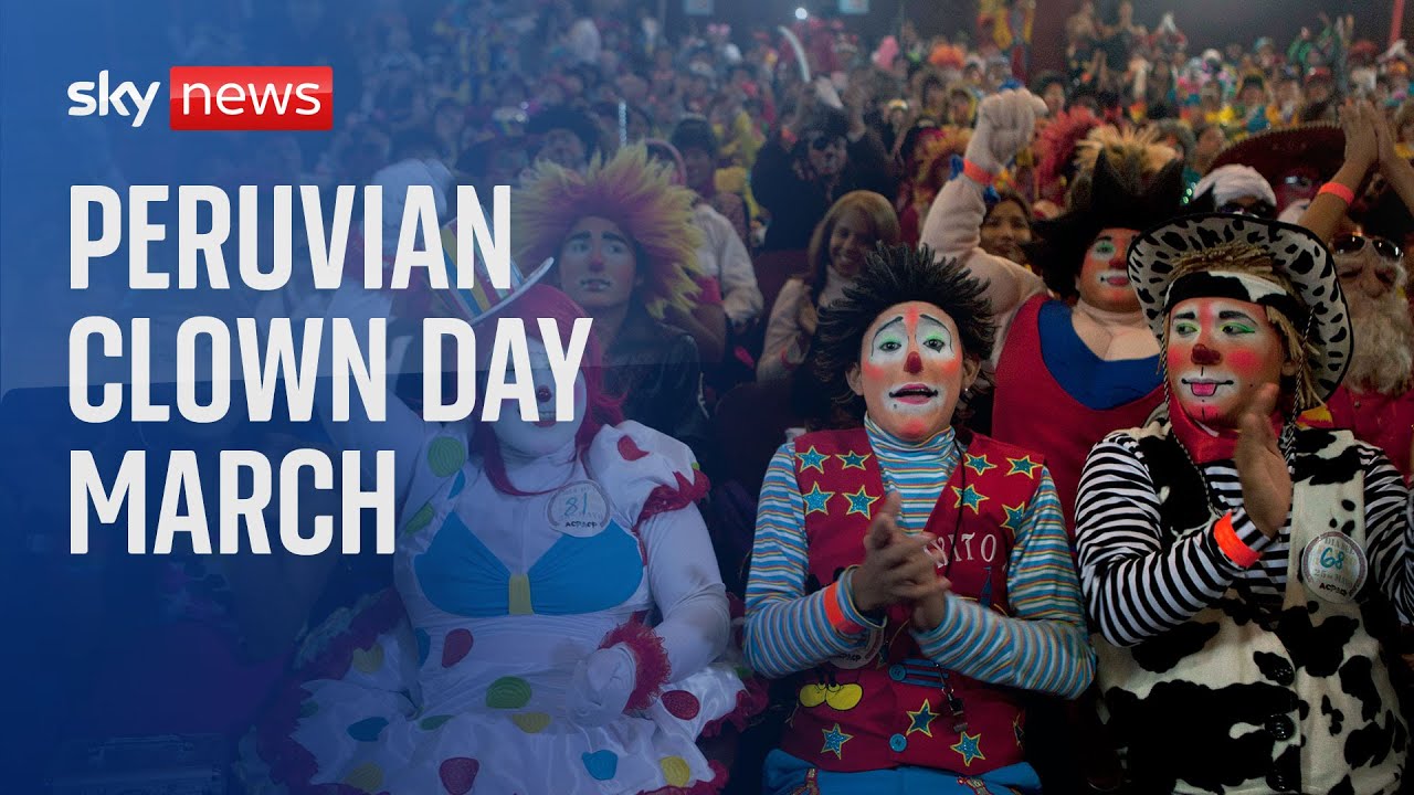 Watch live from Peru as hundreds of people dressed as clowns celebrate Peruvian Clown Day