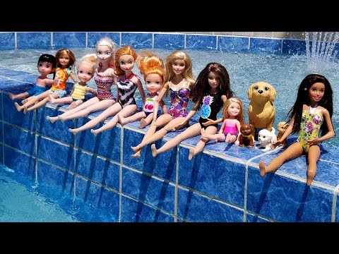 POOL ! Elsa and Anna toddlers - Barbie - boat ride - floaties - swim - water fun - splash - UCQ00zWTLrgRQJUb8MHQg21A