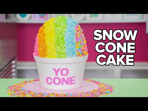 GIANT SNOW CONE CAKE!! | How To Cake It - UCvM1hVcRJmVWDtATYarC0KA