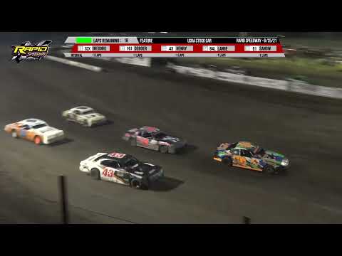 Stock Car &amp; A-Mod Features | Rapid Speedway | 6-25-2021 - dirt track racing video image