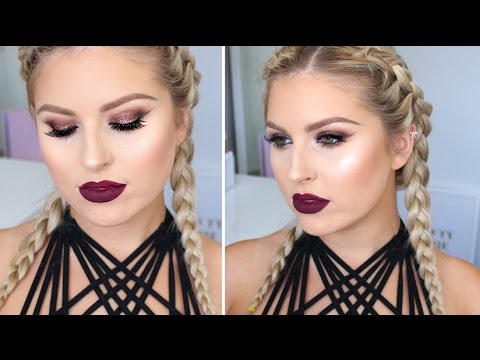 Sexy & Glowing Makeup ♡ Deep Wine Lips & Sultry Bronze Glitter - UCMpOz2KEfkSdd5JeIJh_fxw