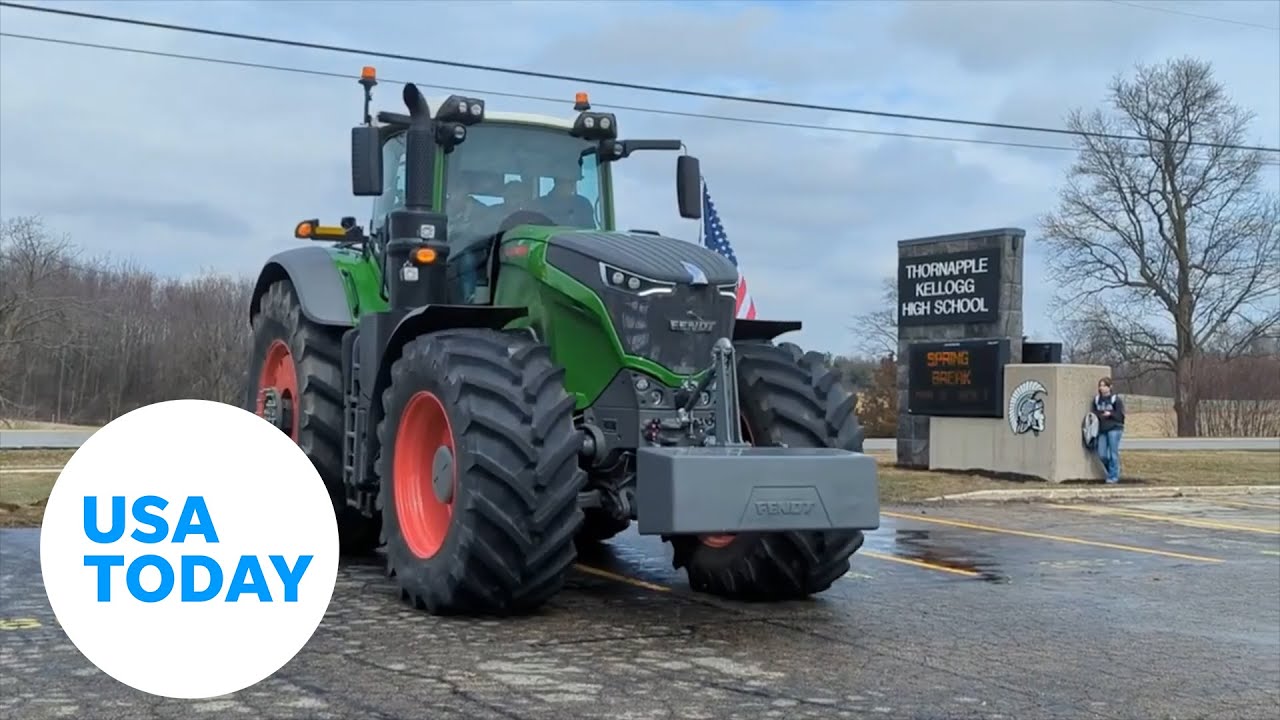 Michigan sudents drive tractors to school for agriculture awareness | USA TODAY