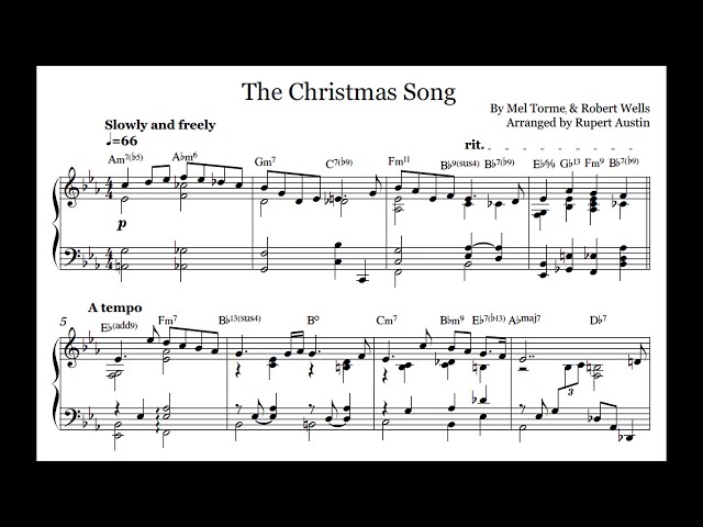 The Christmas Song Jazz Piano Sheet Music PDF