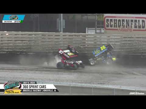 Knoxville Raceway 360 Highlights // July 6, 2024 - dirt track racing video image