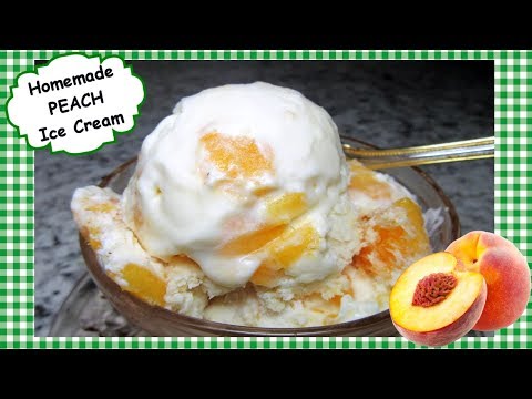 Homemade PEACH ICE CREAM Recipe ~Easy No Churn Peach Ice Cream