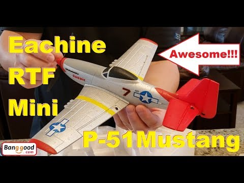 Eachine - RTF Mini P-51 Mustang - Unbox, Setup, & Maiden Flight - UCVumEMd8O4mN1VwOPwVcLuA