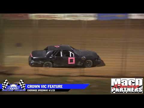 Crown Vic Feature - Cherokee Speedway 4/1/23 - dirt track racing video image
