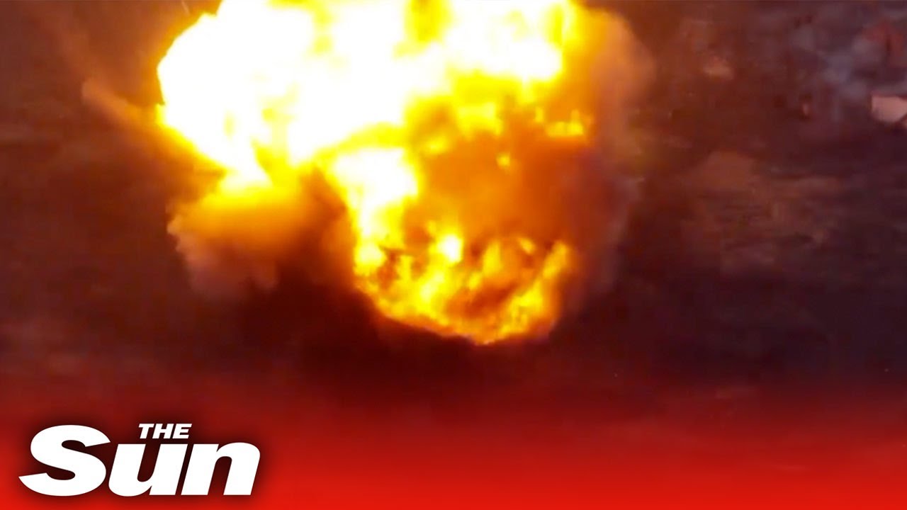 HUGE explosion erupts as Ukrainian artillery blow up Russian hideout