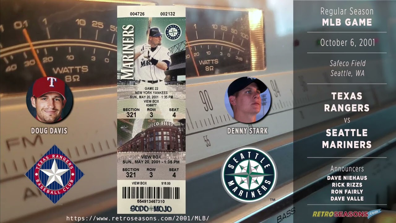 2001-Oct-05 • TEX/SEA • Texas Rangers vs Seattle Mariners - 115th Win - Radio Broadcast video clip