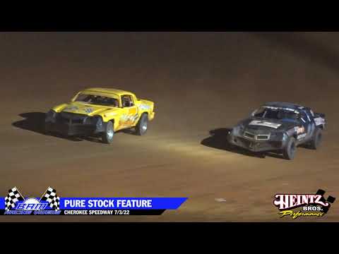 Pure Stock Feature - Cherokee Speedway 7/3/22 - dirt track racing video image