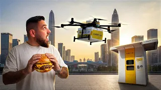 Mi-au livrat BURGERUL cu DRONA în SHENZHEN! 48 de ore în ORAȘUL VIITORULUI din CHINA
