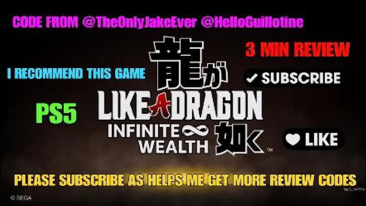 Vido-Test de Like a Dragon Infinite Wealth par GRIMREAPERSAGE
